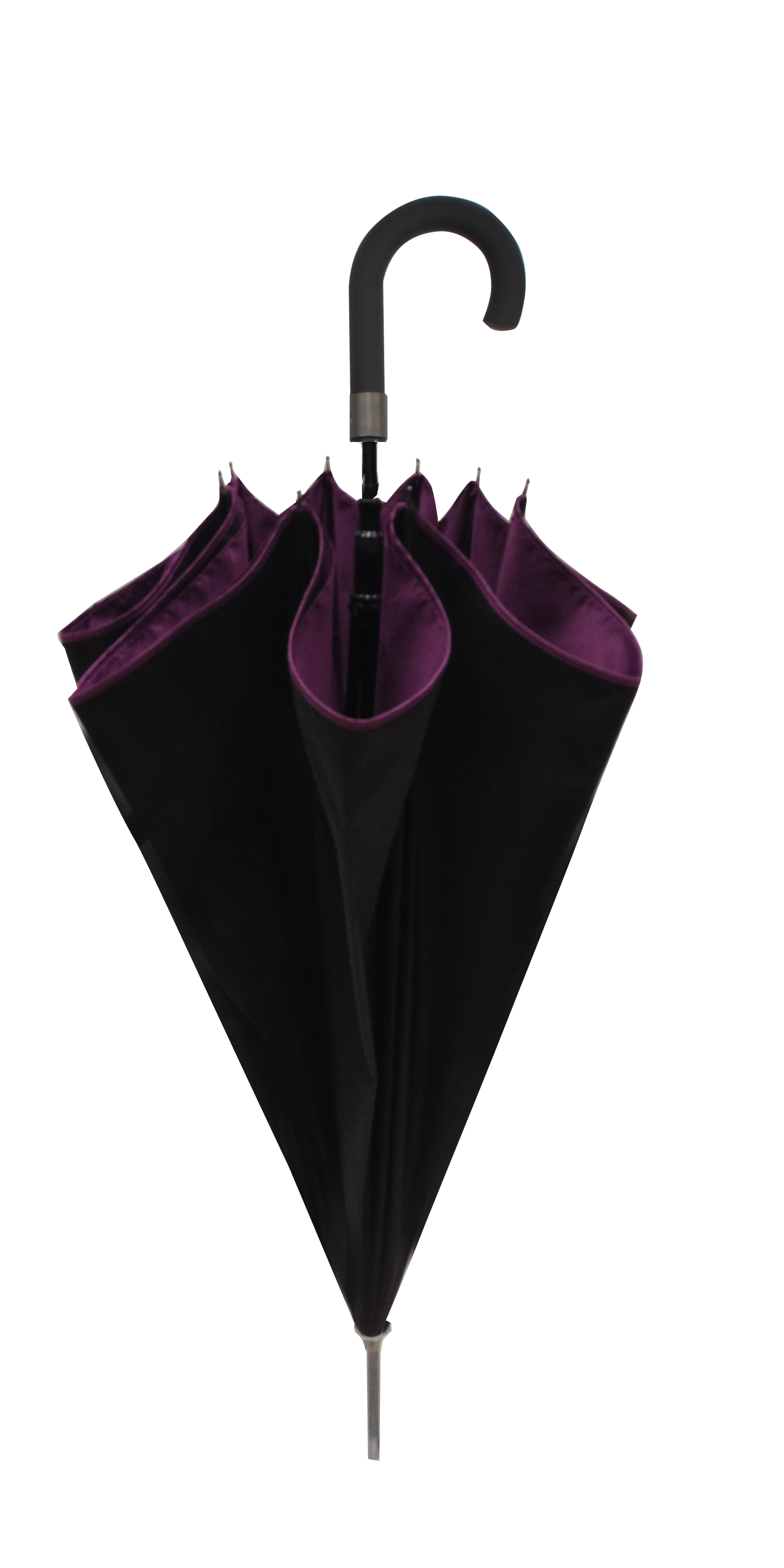 Parapluie droit mixte automatique noir et violet