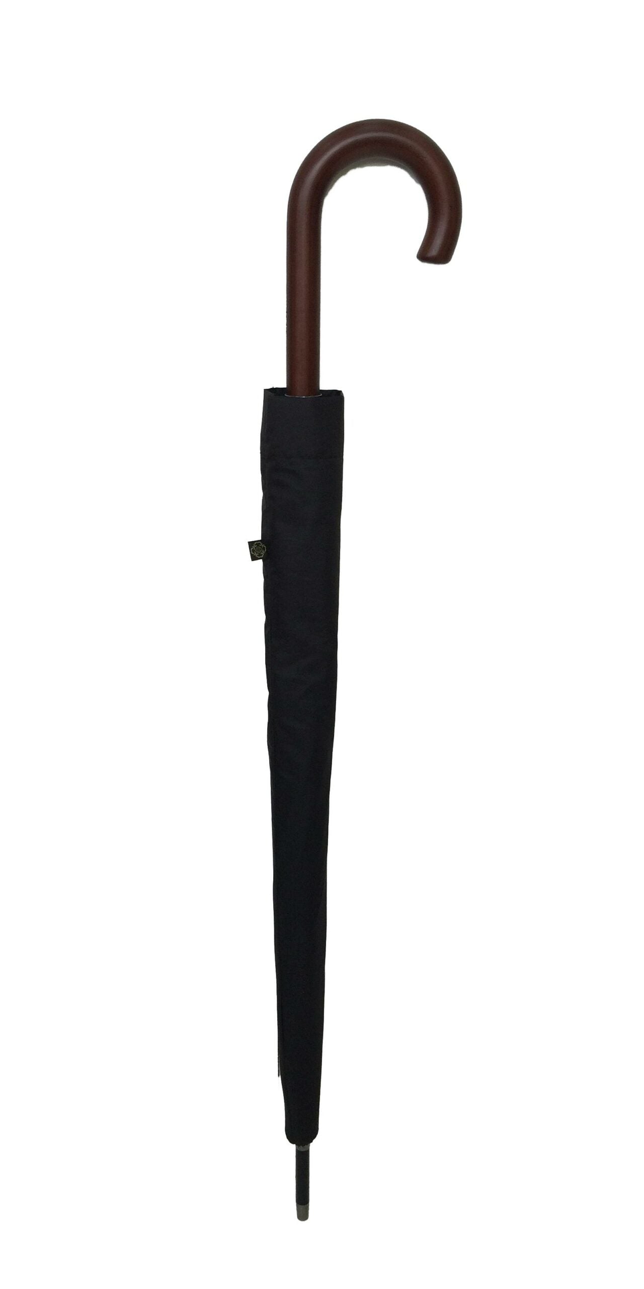 Parapluie droit homme automatique noir poignée en bois housse de protection
