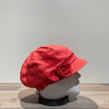 Casquette gavroche lin corail élastiquée