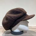 Casquette gavroche gros volume marron foncé élastiquée doublure polaire