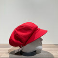 Casquette gavroche lin rouge élastiquée doublée