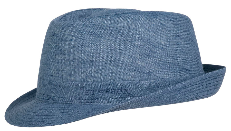 Chapeau trilby Geneva Linen Stetson bleu