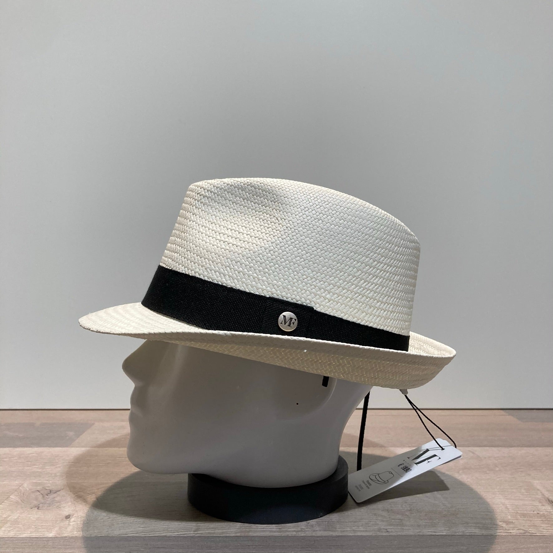 Chapeau trilby panama ajustable galon noir