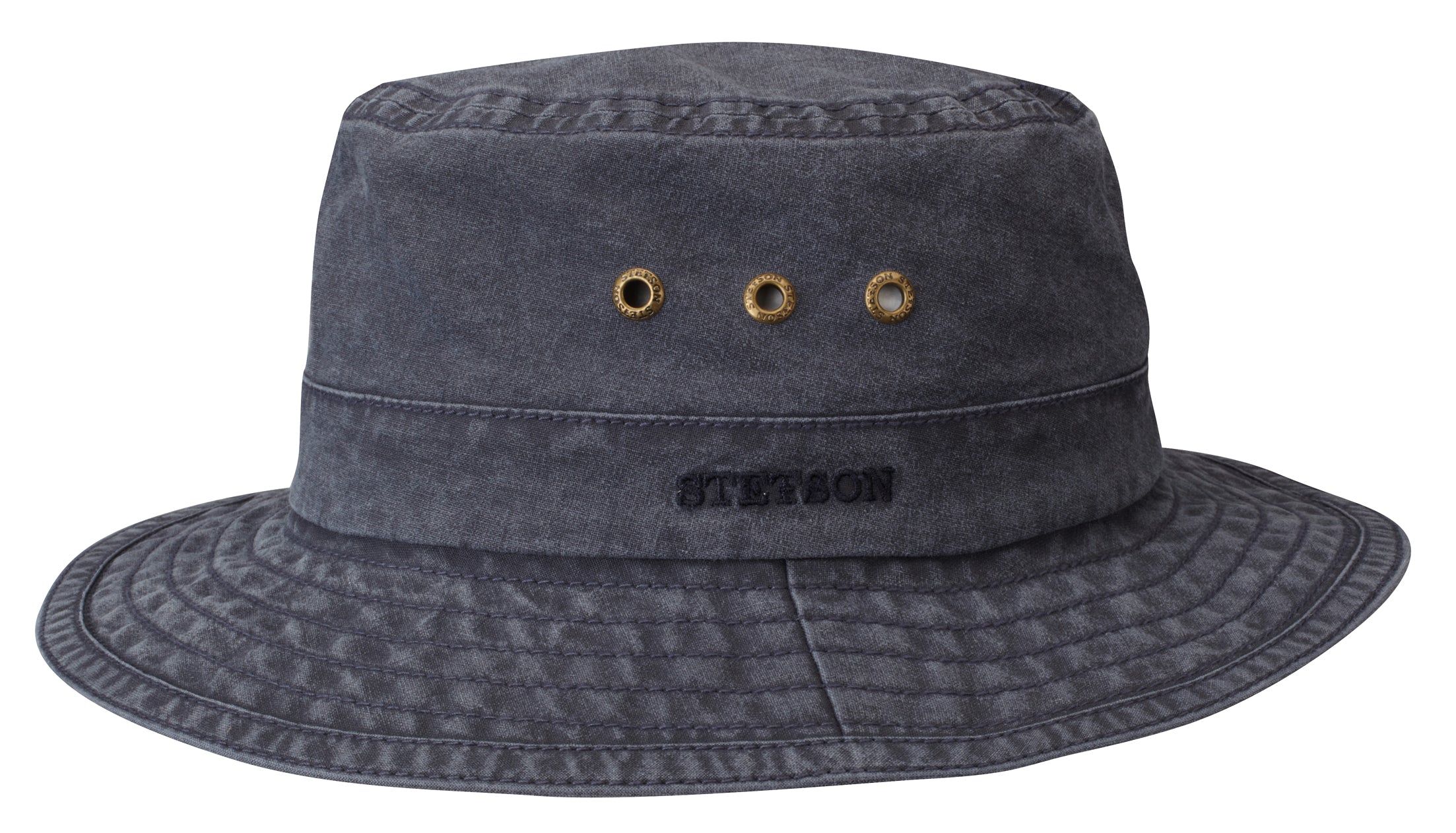 Chapeau Bob Reston Delave Organic Cotton Stetson bleu foncé