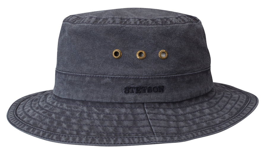 Chapeau Bob Reston Delave Organic Cotton Stetson bleu foncé