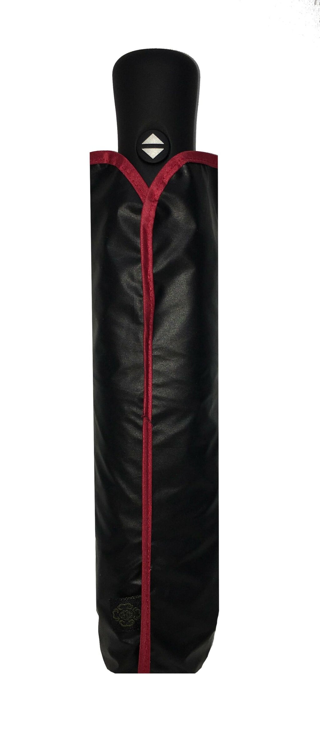 Parapluie pliant mixte automatique anti UV noir et rouge