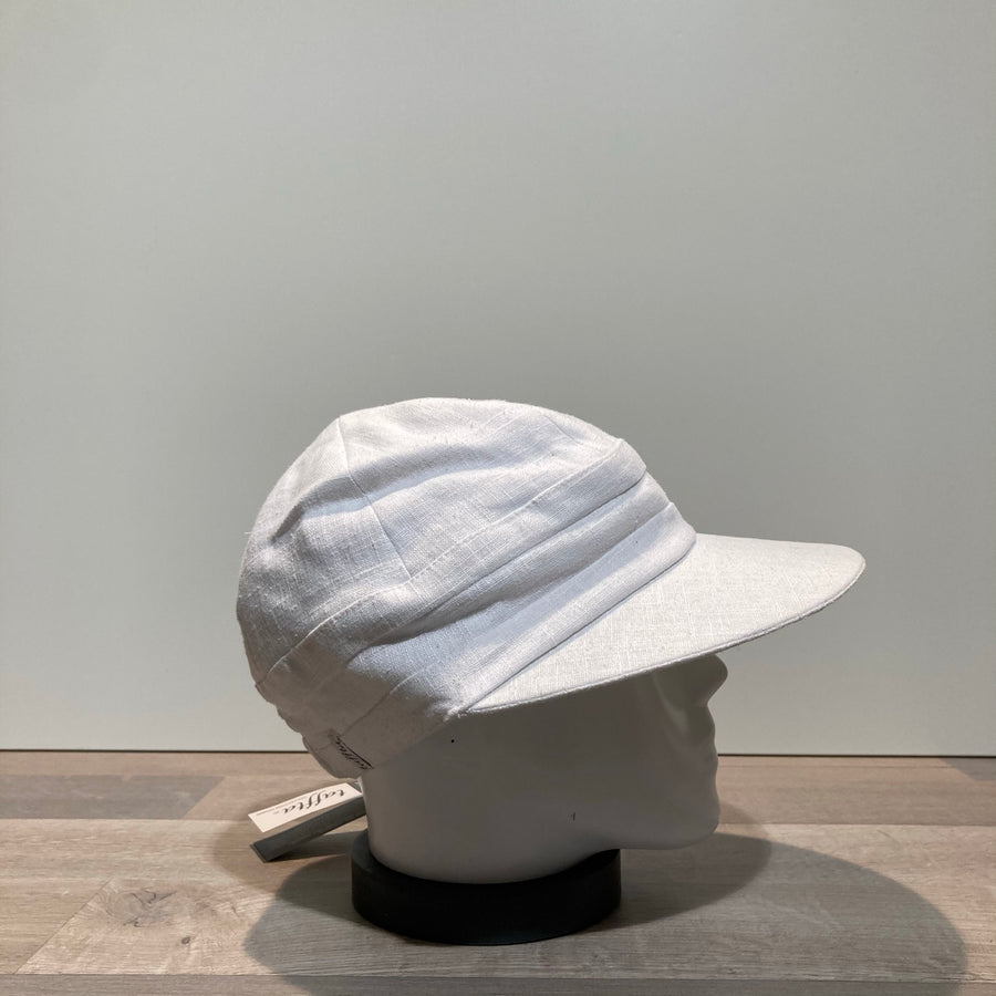 Casquette grande visière écru élastiquée doublée