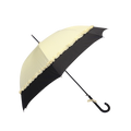 Parapluie droit femme automatique froufrou écru et noir