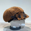 Casquette gavroche marron élastiquée doublure polaire