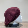 Béret bordeaux avec strass