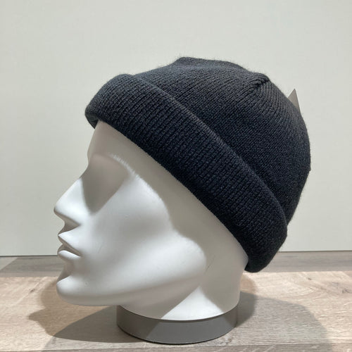 Bonnet Docker laine noir doublure polaire