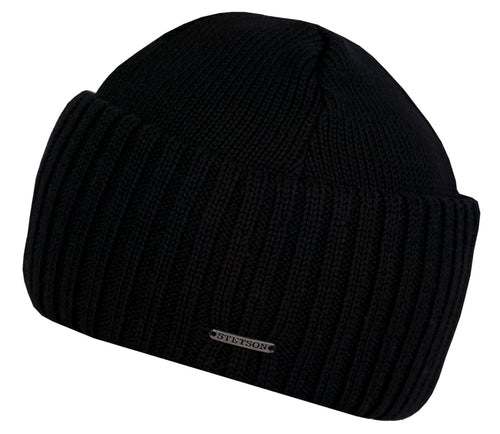 Bonnet en tricot Northport Merino Wool Stetson noir