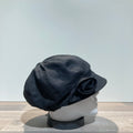 Casquette gavroche lin noir élastiquée