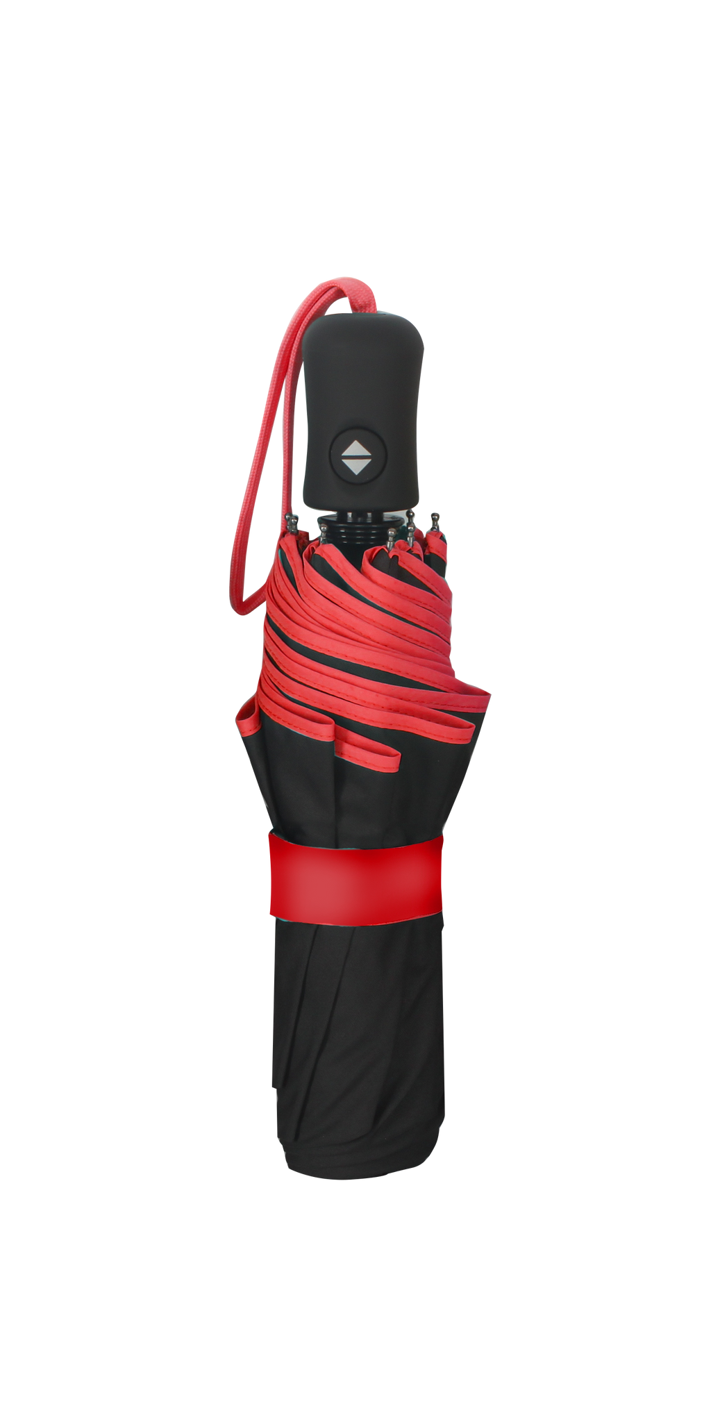 Parapluie pliant femme automatique noir petite bordure rouge
