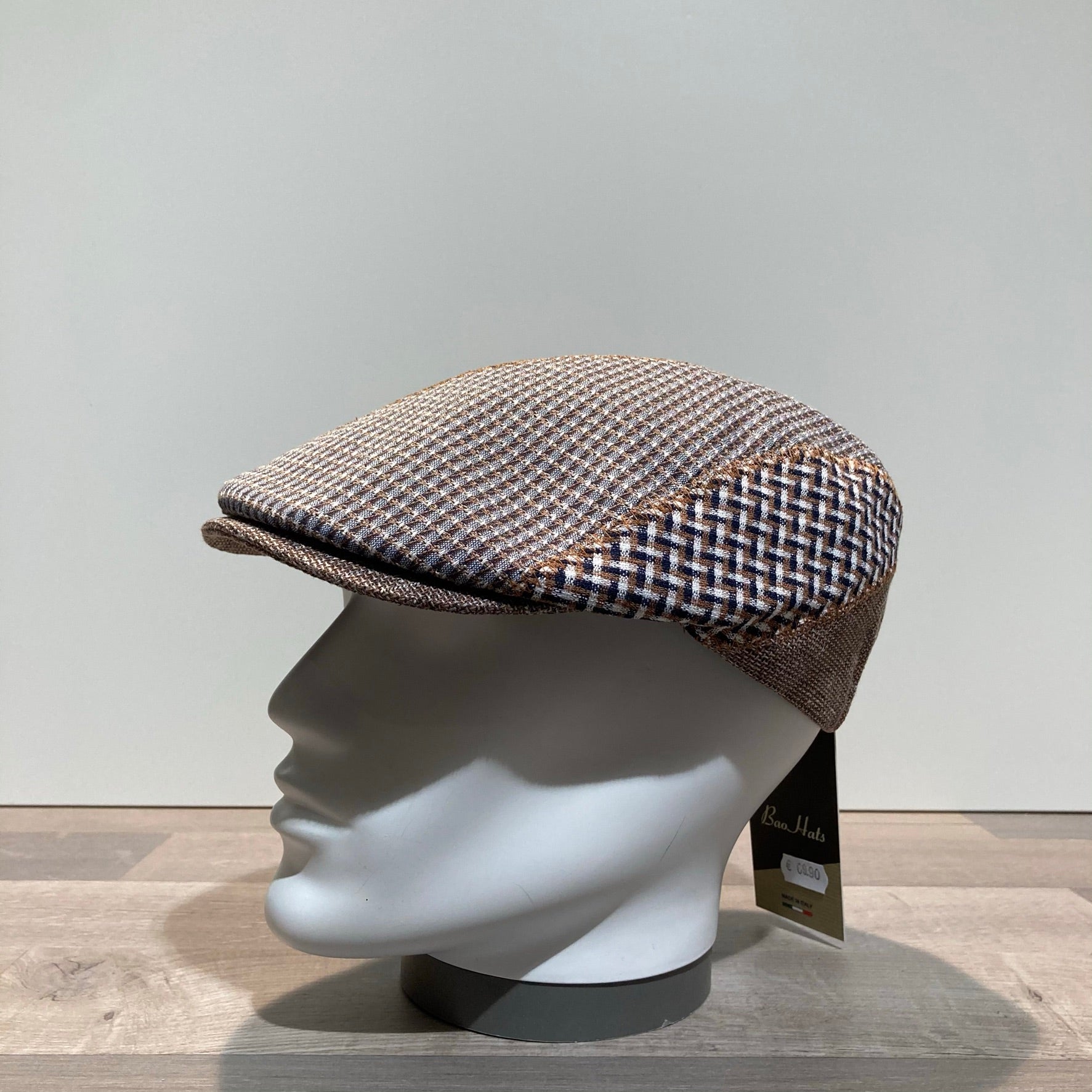 Casquette multifabric beige doublée