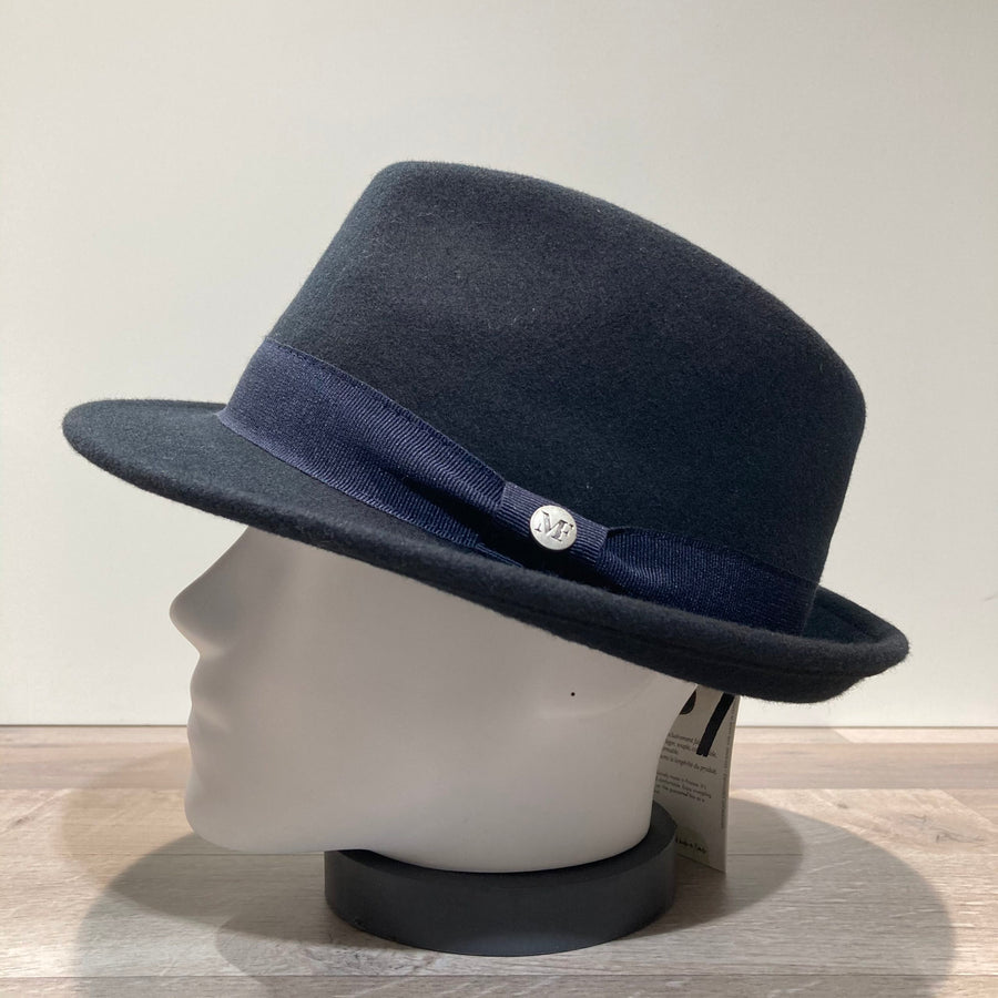 Chapeau trilby feutre laine marine