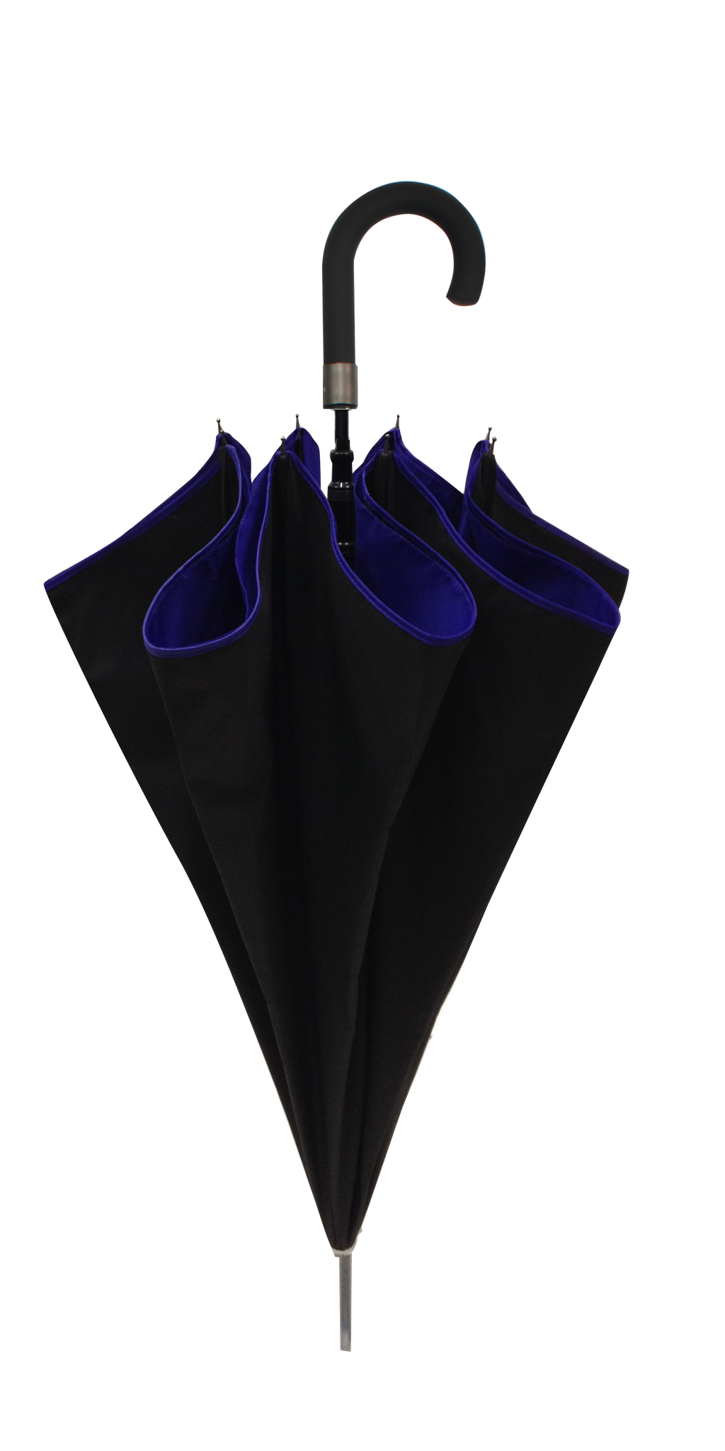 Parapluie droit mixte automatique noir et bleu