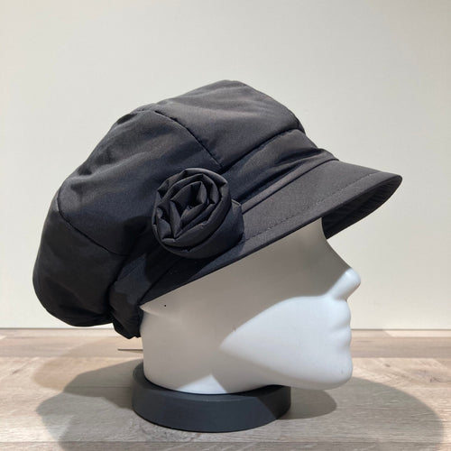 Casquette de pluie noir élastiquée doublure polaire