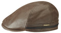 Casquette plate Redding Stetson cuir marron foncé + protège-oreilles rabattables en polaire