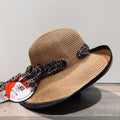 Capeline Hepburn naturel-noir anti UV ajustable malléable