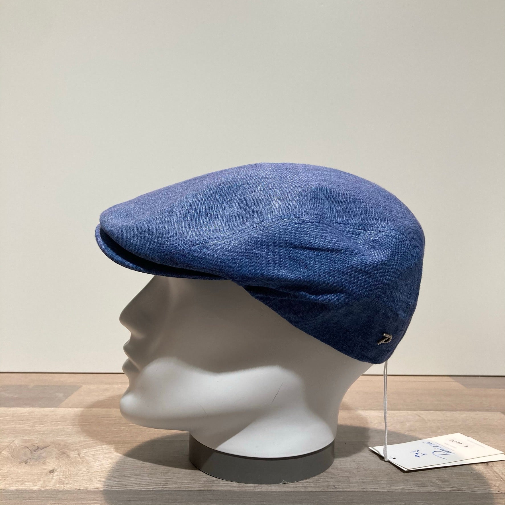 Casquette lin bleu