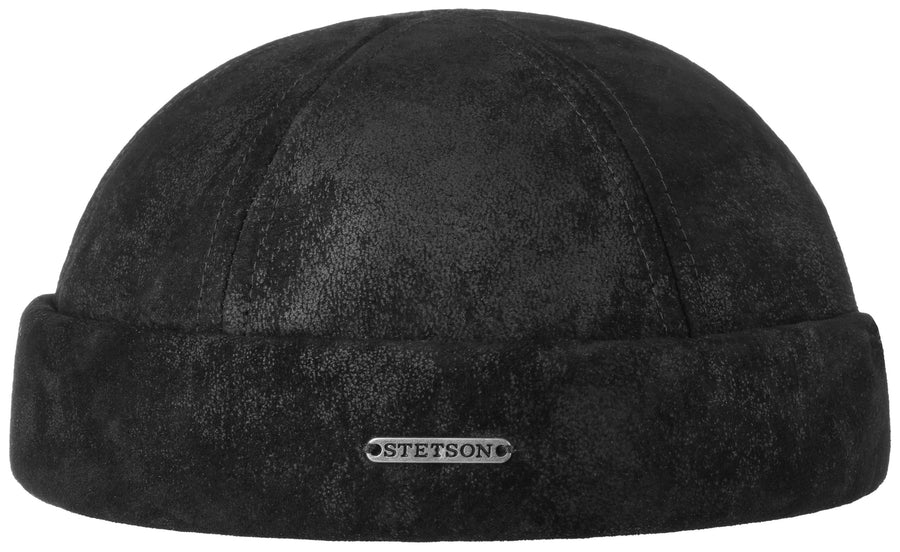 Bonnet Docker cuir Pigskin Stetson noir