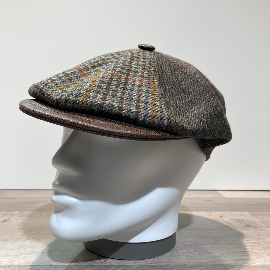 Casquette 8 pans laine vierge patch doublée