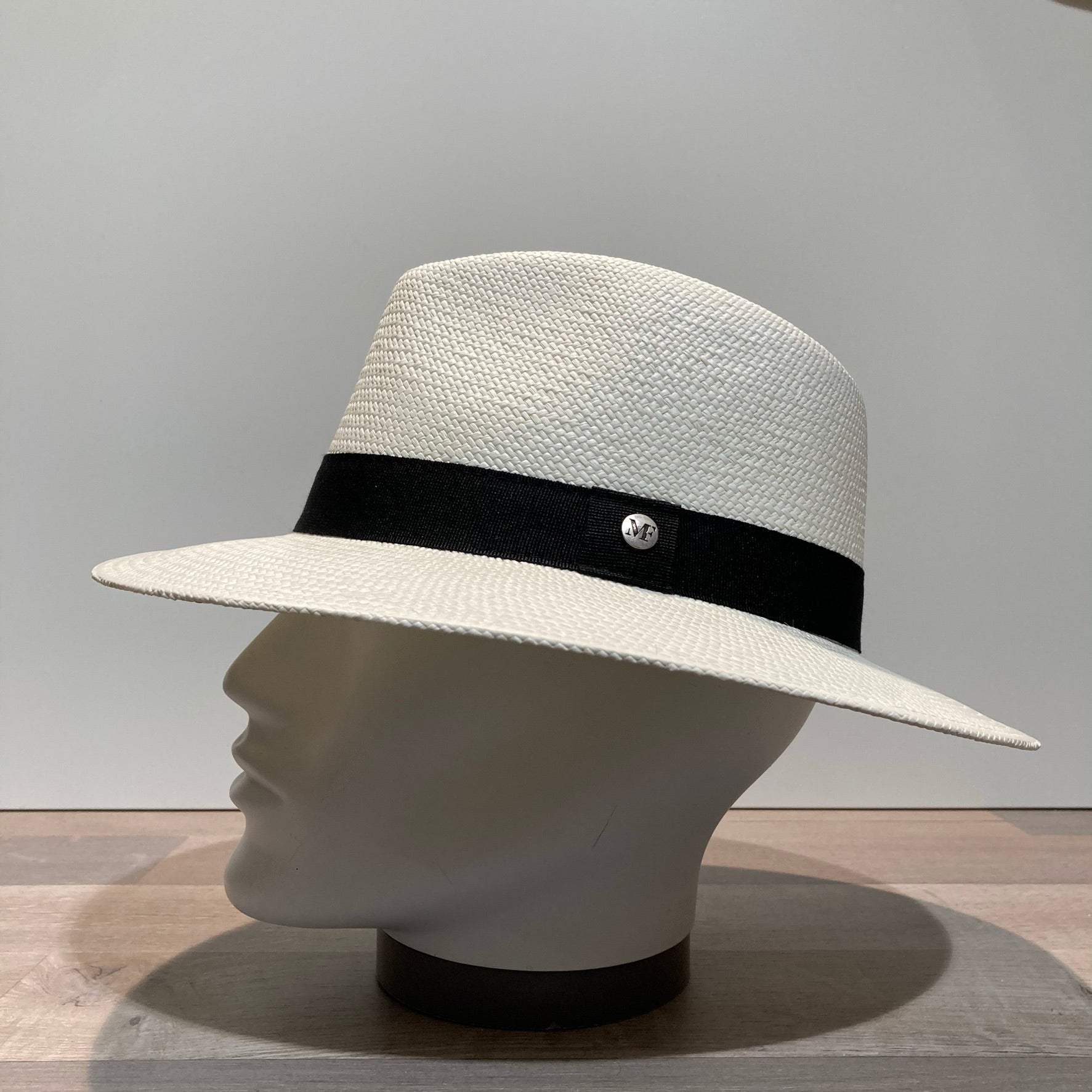 Chapeau panama ajustable galon noir