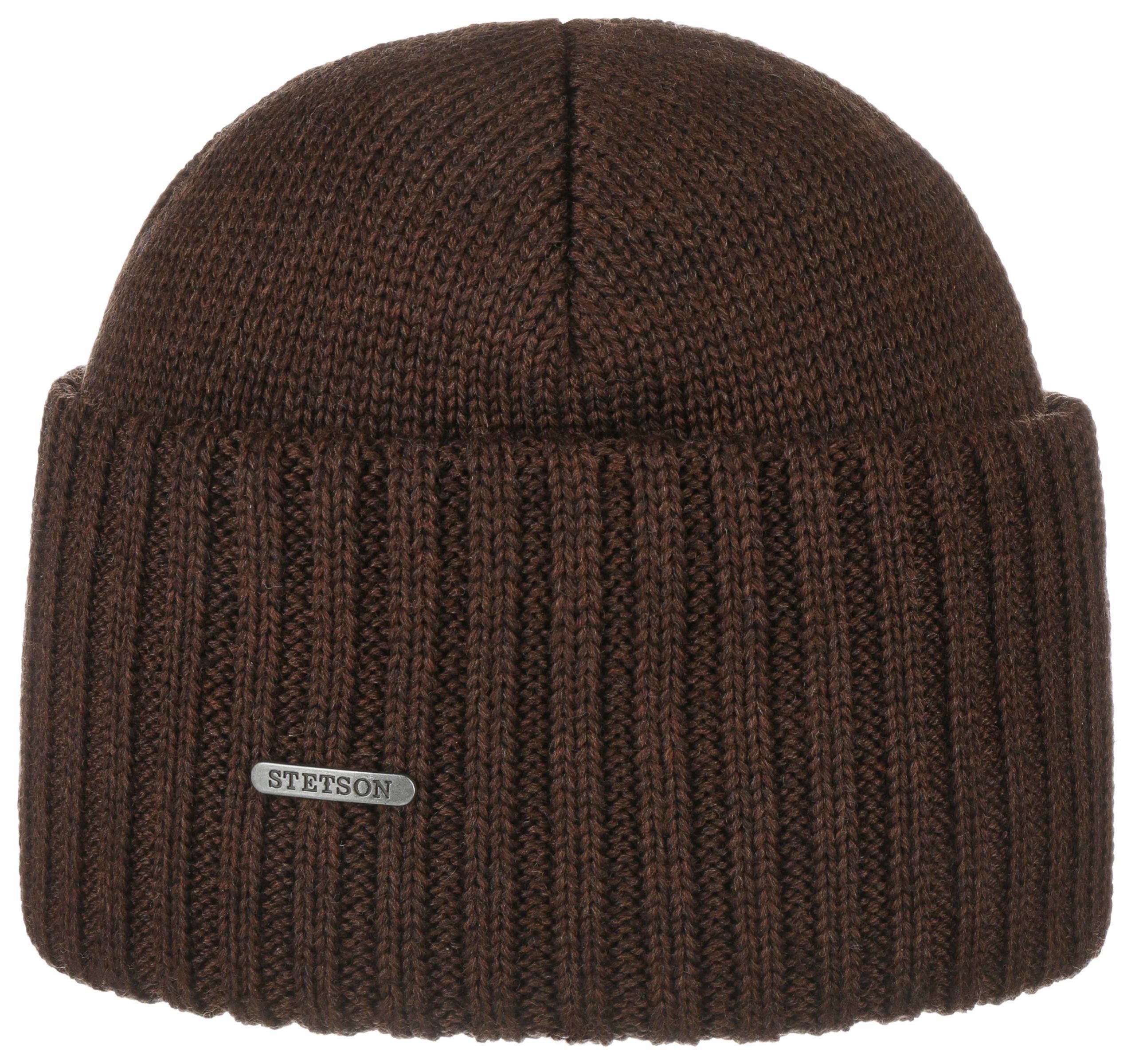 Bonnet en tricot Northport Merino Wool Stetson marron