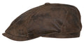 Casquette plate McCook Stetson cuir marron