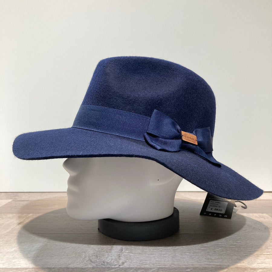 Chapeau bord large feutre laine marine