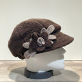 Casquette gavroche marron foncé élastiquée doublure polaire