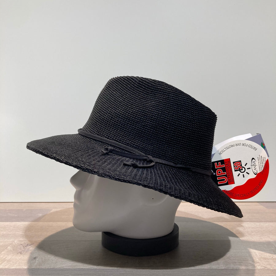 Chapeau Gilly noir anti UV ajustable malléable
