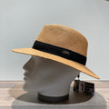 Chapeau panama tabac ajustable galon noir