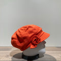 Casquette gavroche lin orange foncé élastiquée