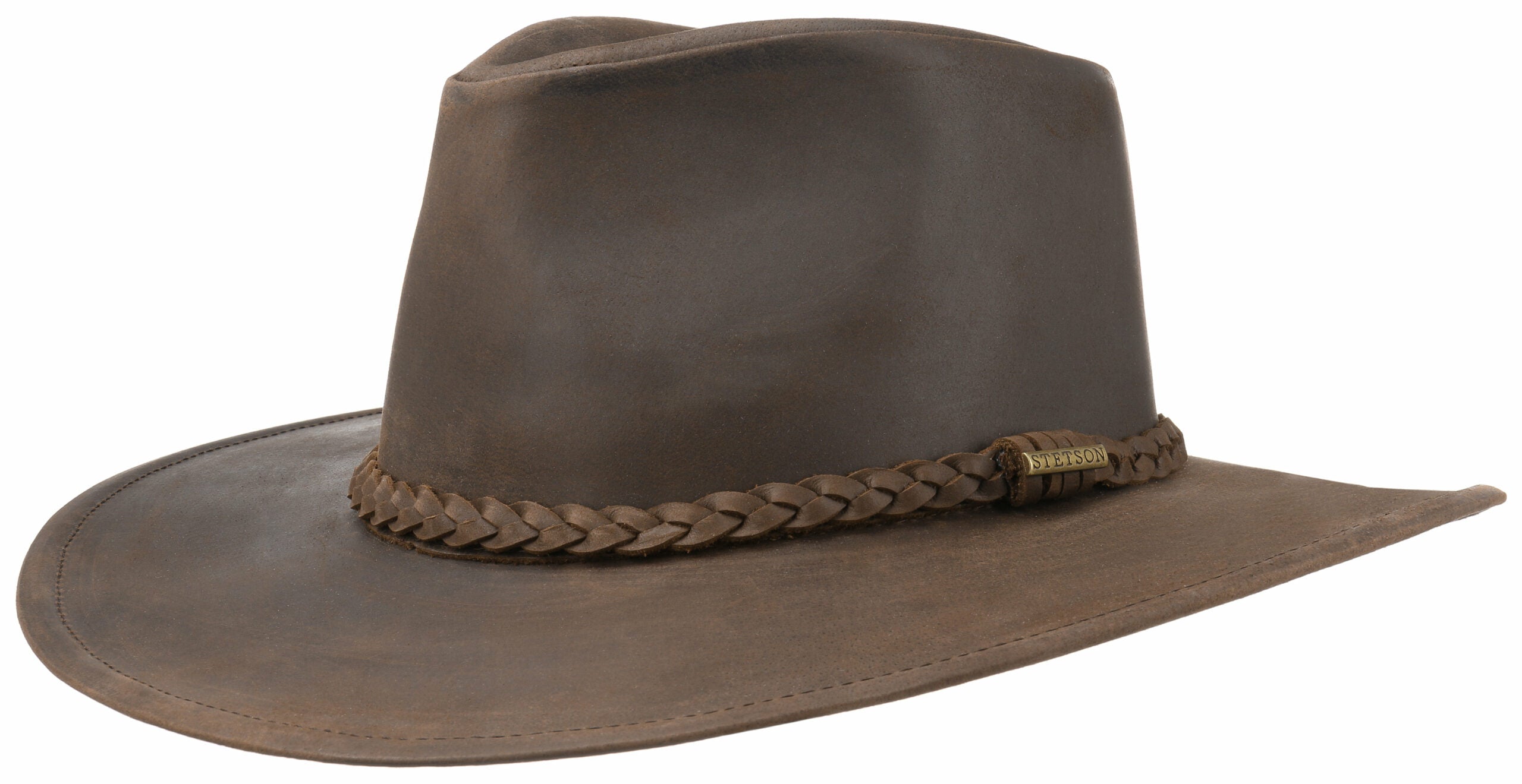 Chapeau Western Buffalo en cuir Stetson marron foncé