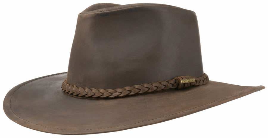 Chapeau Western Buffalo en cuir Stetson marron foncé