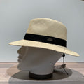 Chapeau panama naturel ajustable galon noir