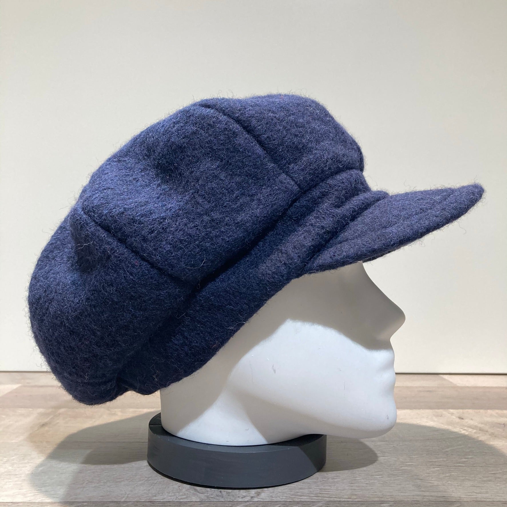 Casquette gavroche gros volume marine élastiquée doublure polaire