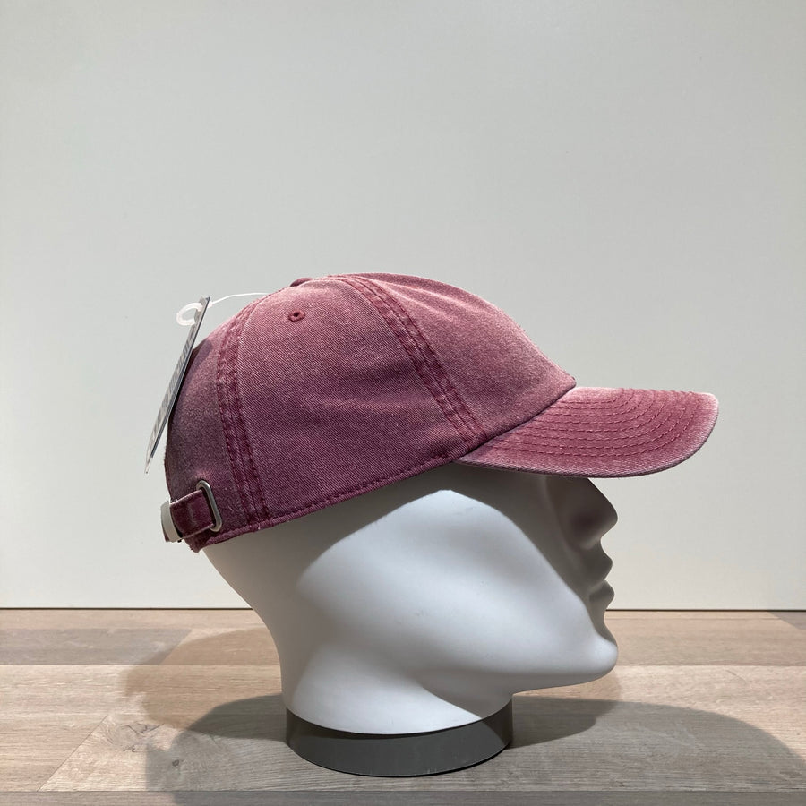 Casquette baseball bordeaux délavé ajustable