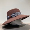 Chapeau bord large feutre laine taupe