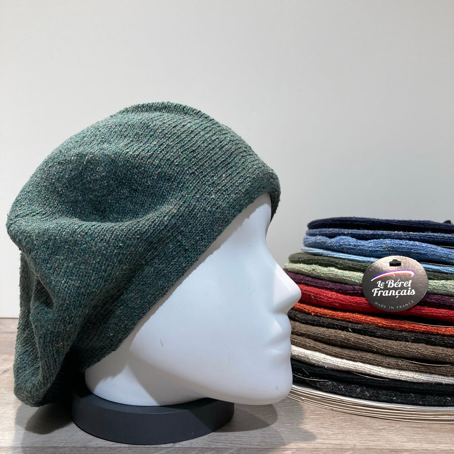 Béret Français éco-chic vert de gris