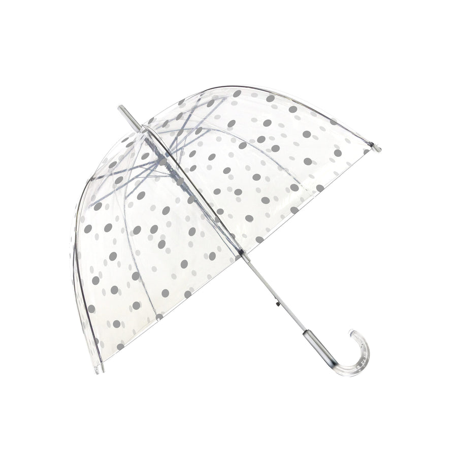 Parapluie cloche pois argentés femme automatique transparent